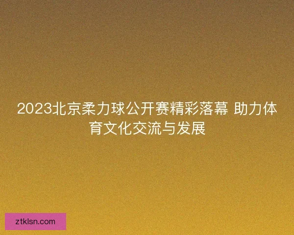 2023北京柔力球公开赛精彩落幕 助力体育文化交流与发展 2023北京柔力球公开赛精彩落幕 助力体育文化交流与发展